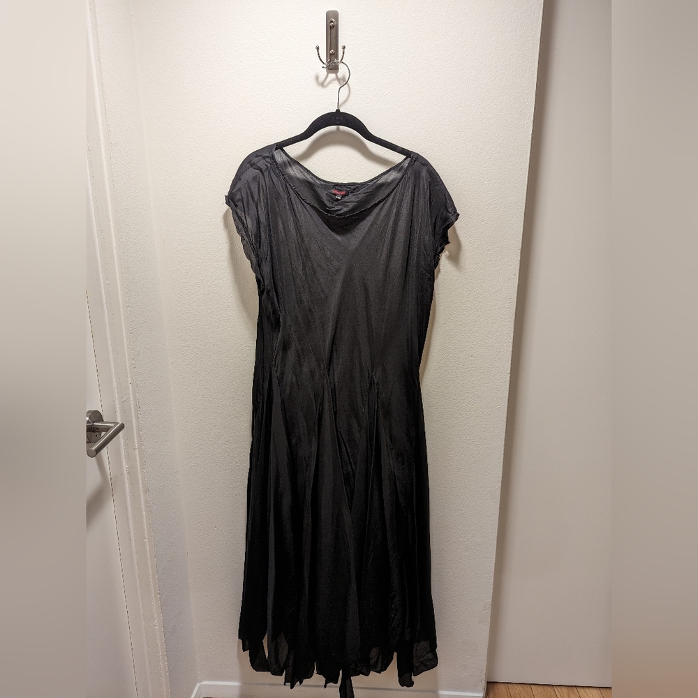 Johnny Was black sheer midi dress with slip